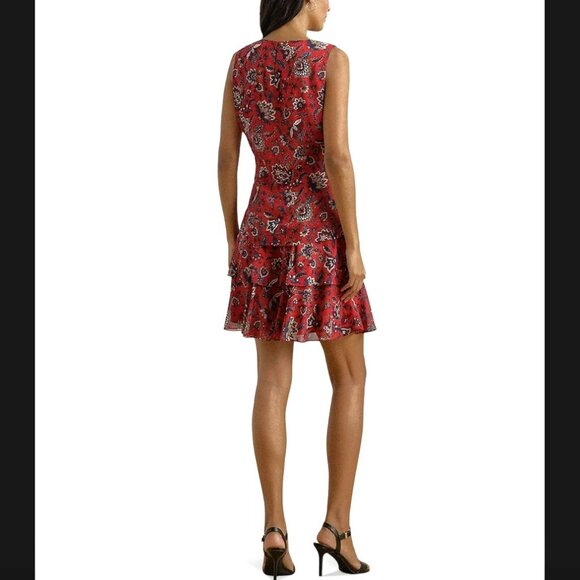 NWT Ralph Lauren Floral Crinkle Georgette Shift Dress Size 6 - Picture 7 of 8